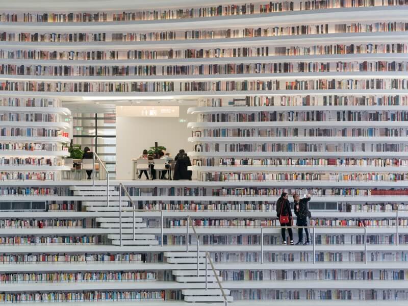 中国の浜海新区の図書館
