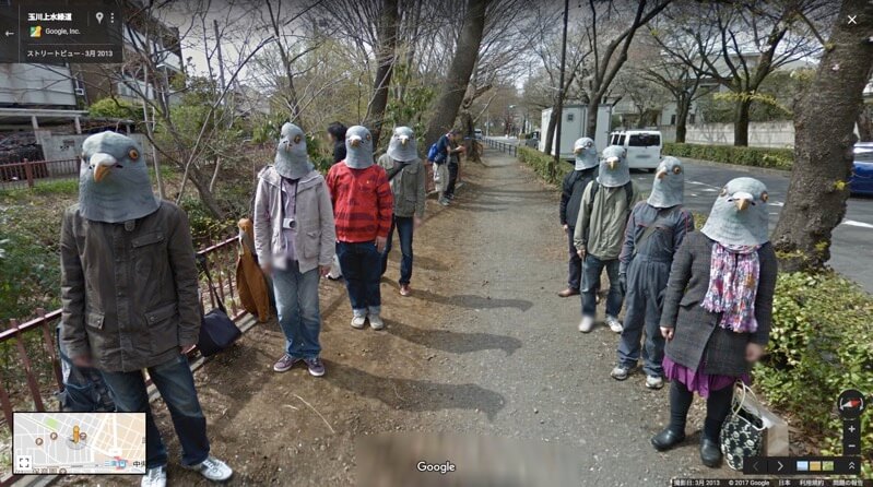 玉川上水緑道 - Google マップ-鳩人間