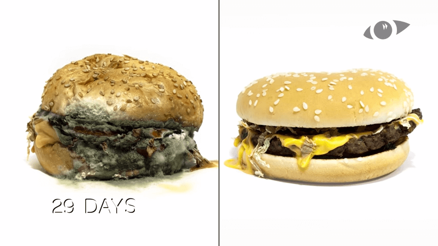 マックのハンバーガーとオーガニックのハンバーガーの比較